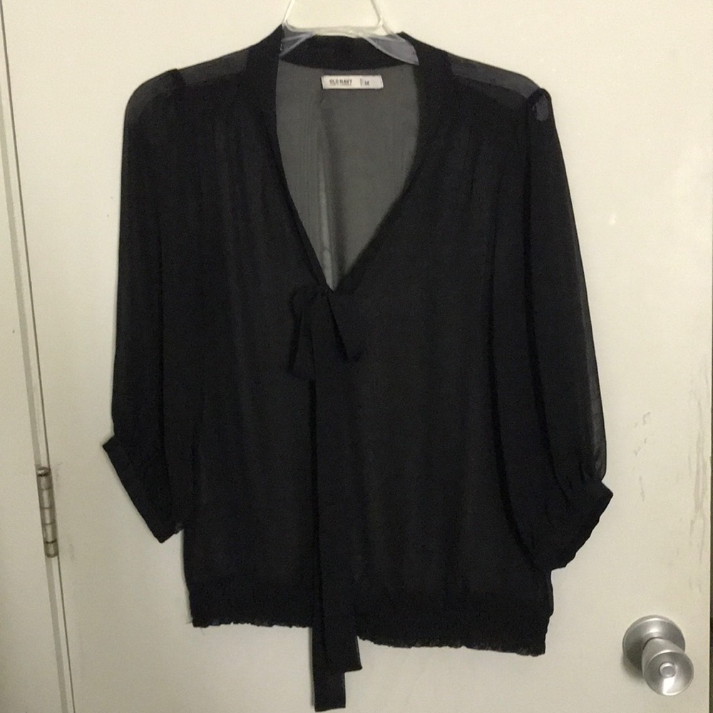 Sheer black blouse